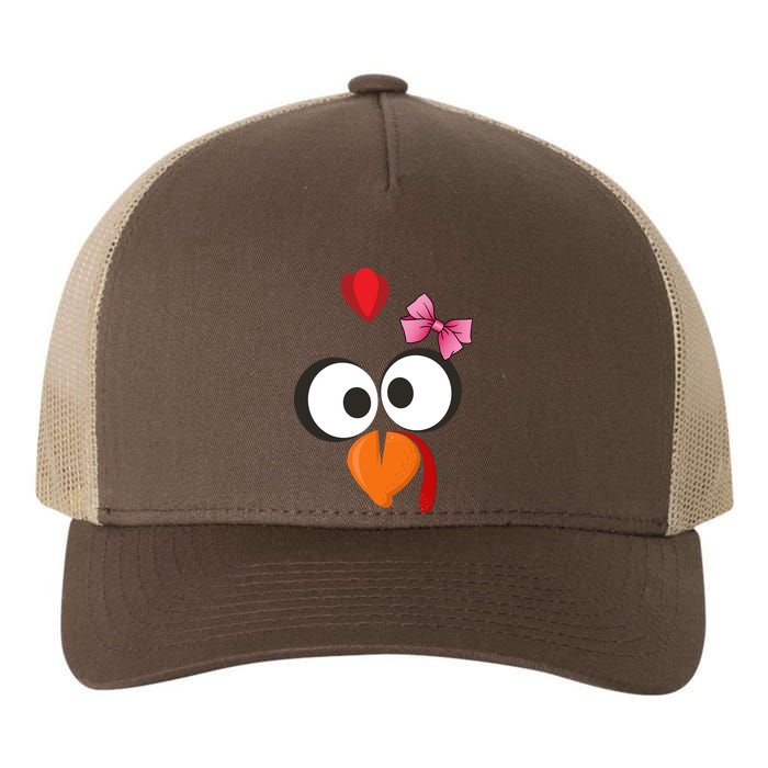 Cute Turkey Face Pink Bow Tie  Yupoong Adult 5-Panel Trucker Hat