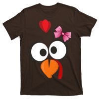 Cute Turkey Face Pink Bow Tie  T-Shirt