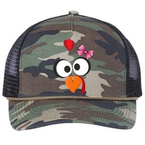 Cute Turkey Face Pink Bow Tie  Retro Rope Trucker Hat Cap