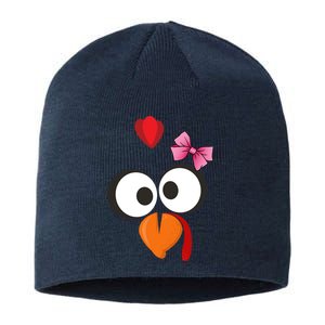 Cute Turkey Face Pink Bow Tie  Sustainable Beanie