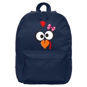 Cute Turkey Face Pink Bow Tie  16 in Basic Backpack