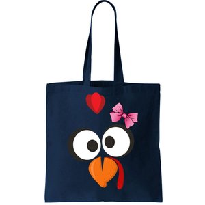 Cute Turkey Face Pink Bow Tie  Tote Bag