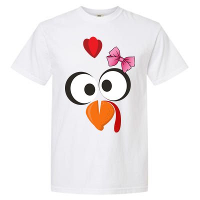 Cute Turkey Face Pink Bow Tie  Garment-Dyed Heavyweight T-Shirt