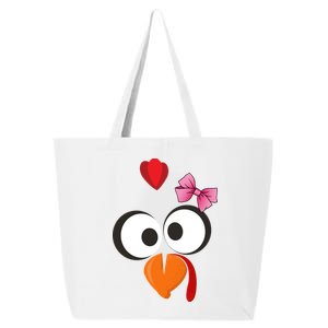 Cute Turkey Face Pink Bow Tie  25L Jumbo Tote