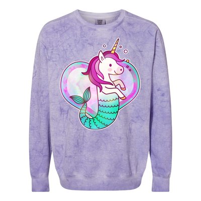 Cute Unicorn Mermaid Heart Colorblast Crewneck Sweatshirt