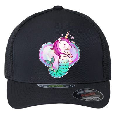 Cute Unicorn Mermaid Heart Flexfit Unipanel Trucker Cap