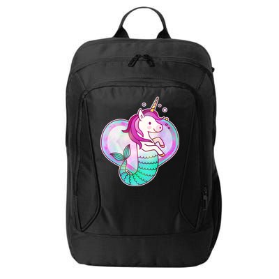 Cute Unicorn Mermaid Heart City Backpack