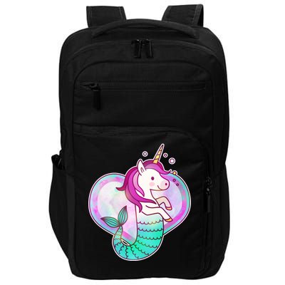 Cute Unicorn Mermaid Heart Impact Tech Backpack