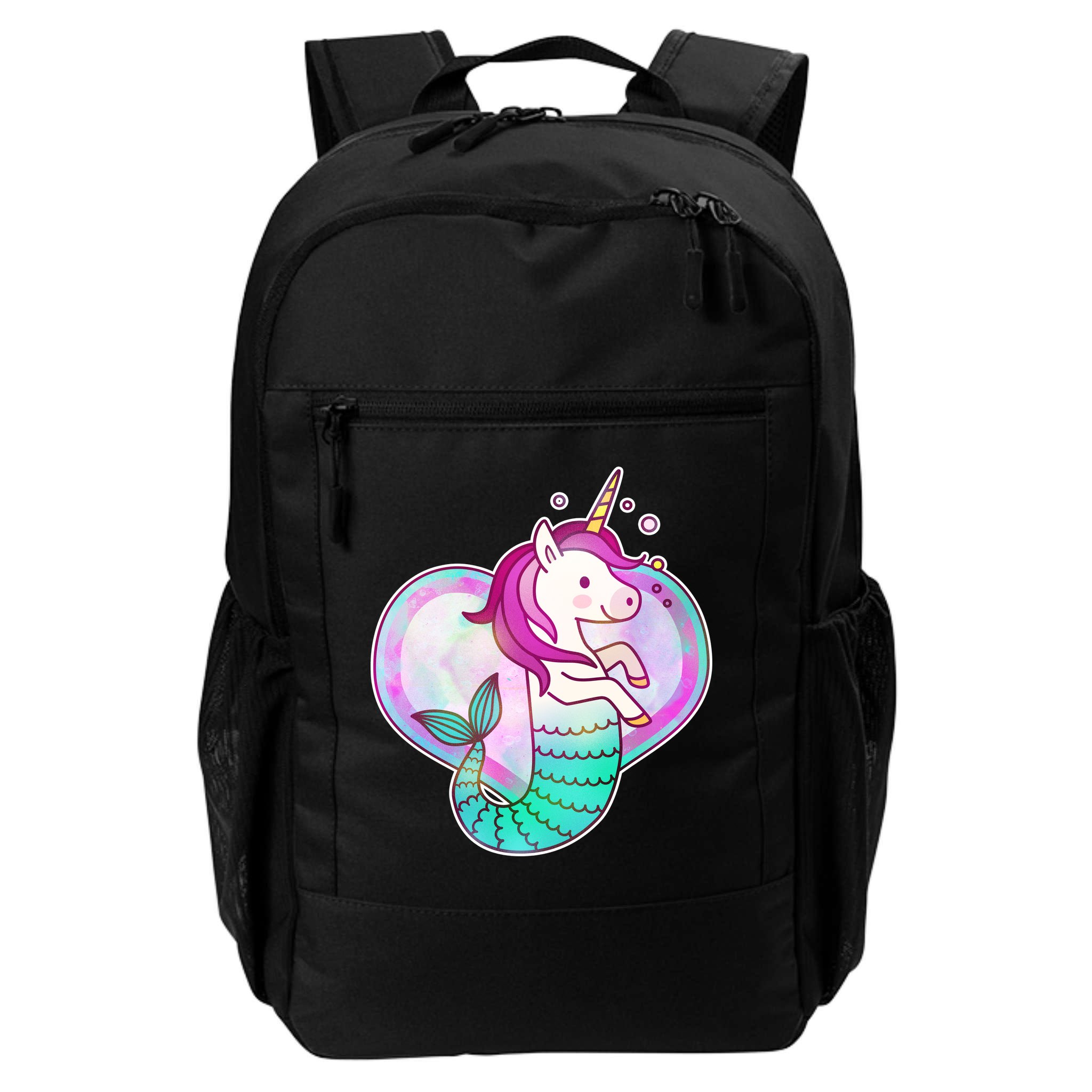 Cute Unicorn Mermaid Heart Backpack