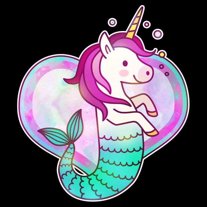 Cute Unicorn Mermaid Heart Backpack