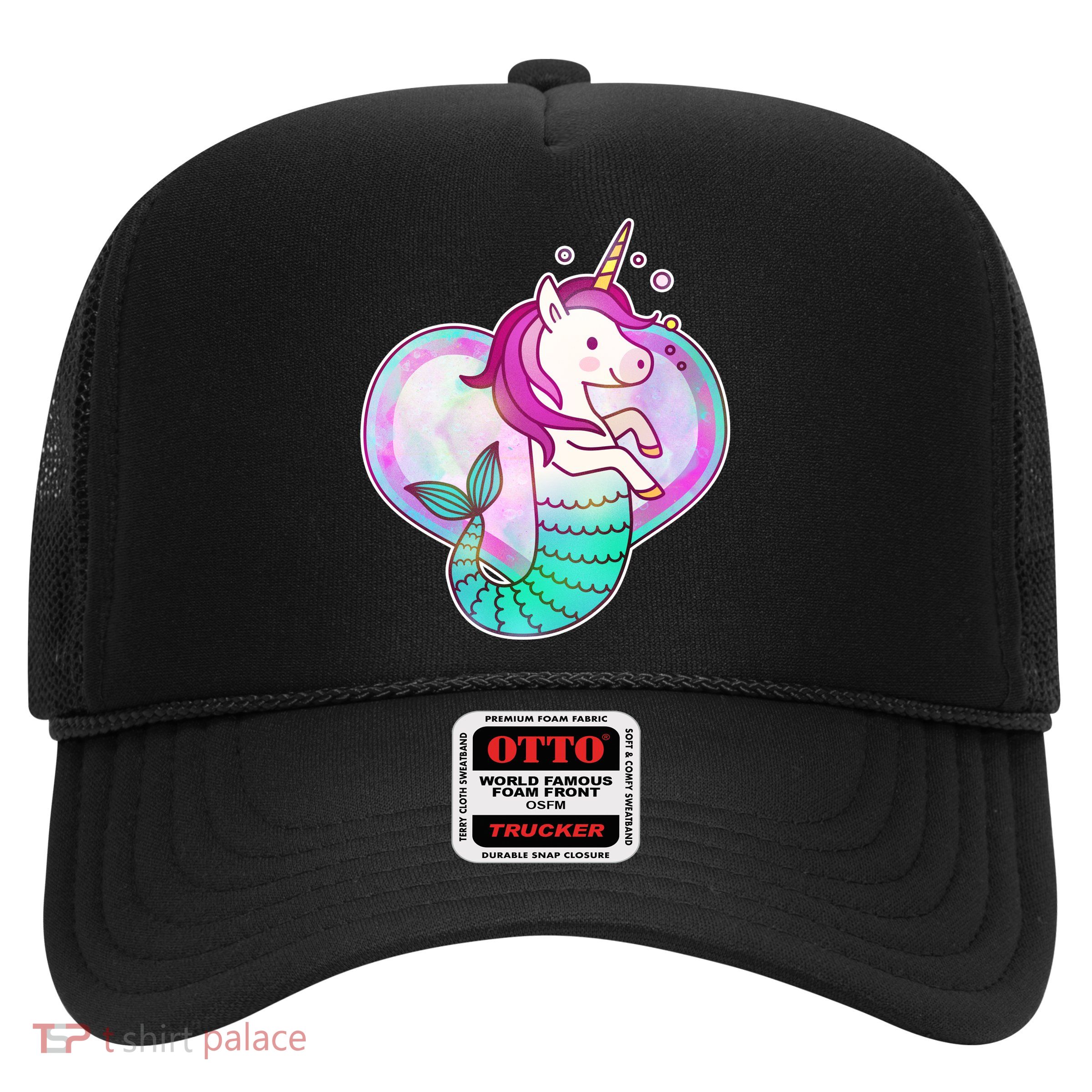 Cute Unicorn Mermaid Heart Trucker Hat