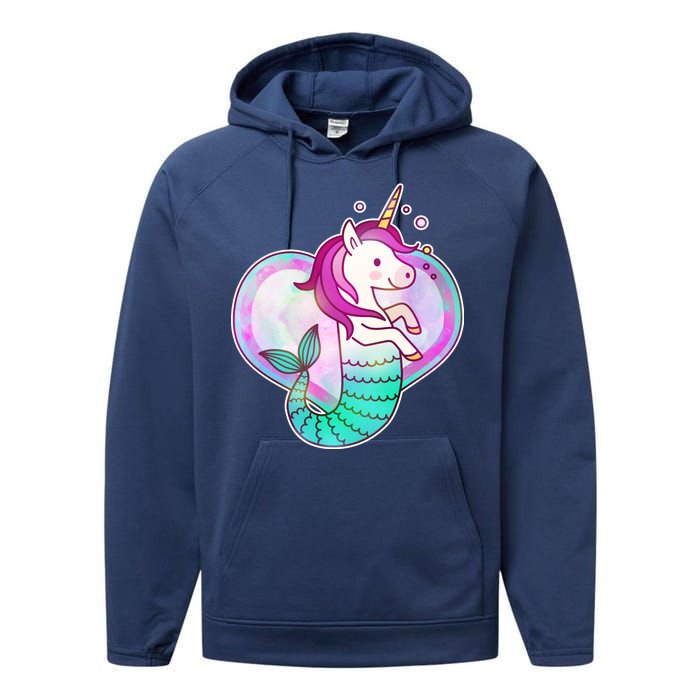 Cute Unicorn Mermaid Heart Performance Fleece Hoodie