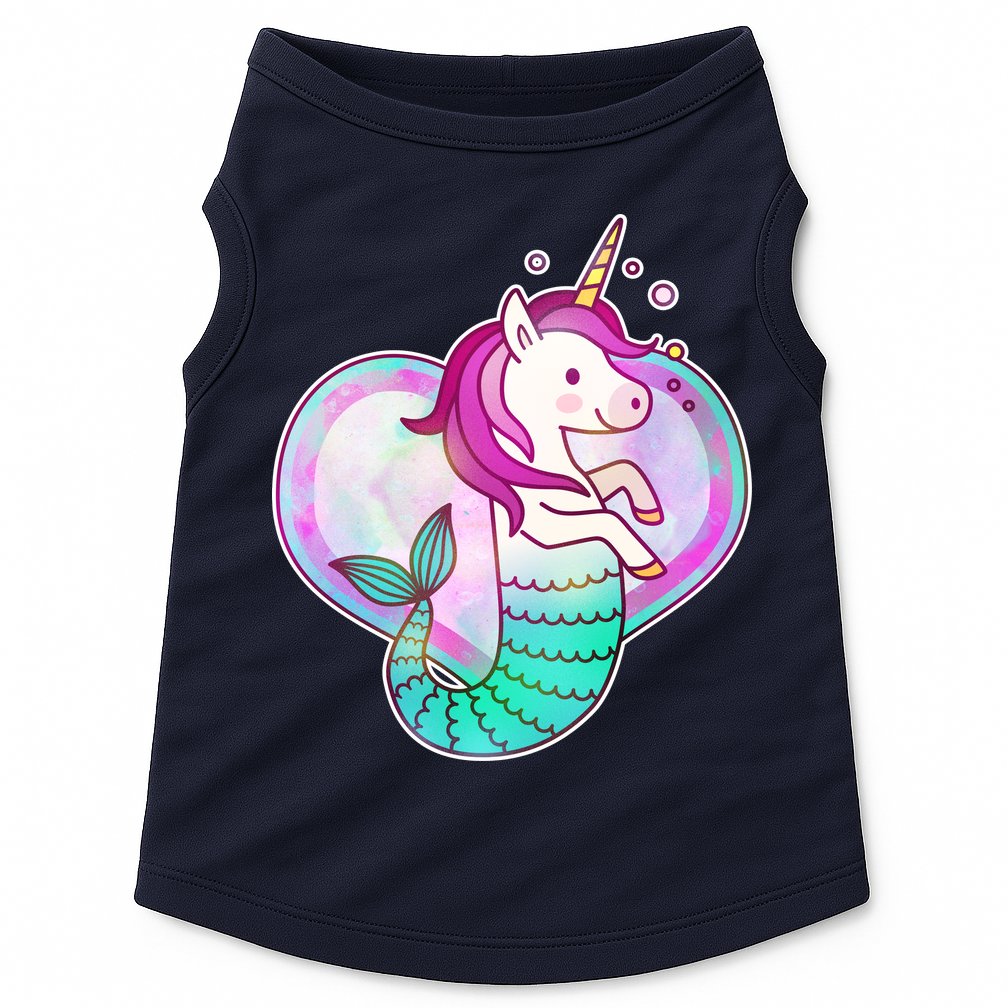 Cute Unicorn Mermaid Heart Doggie Tank
