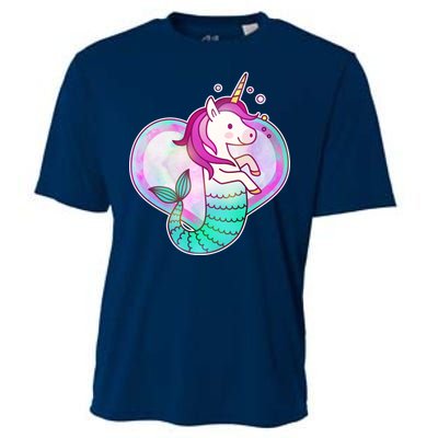 Cute Unicorn Mermaid Heart Cooling Performance Crew T-Shirt