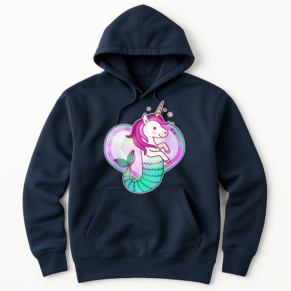 Cute Unicorn Mermaid Heart Hoodie
