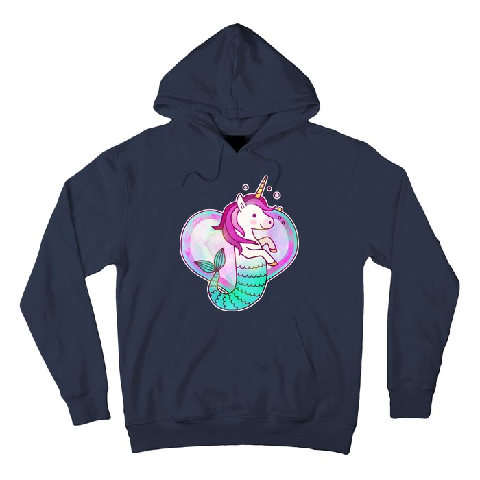 Cute Unicorn Mermaid Heart Hoodie