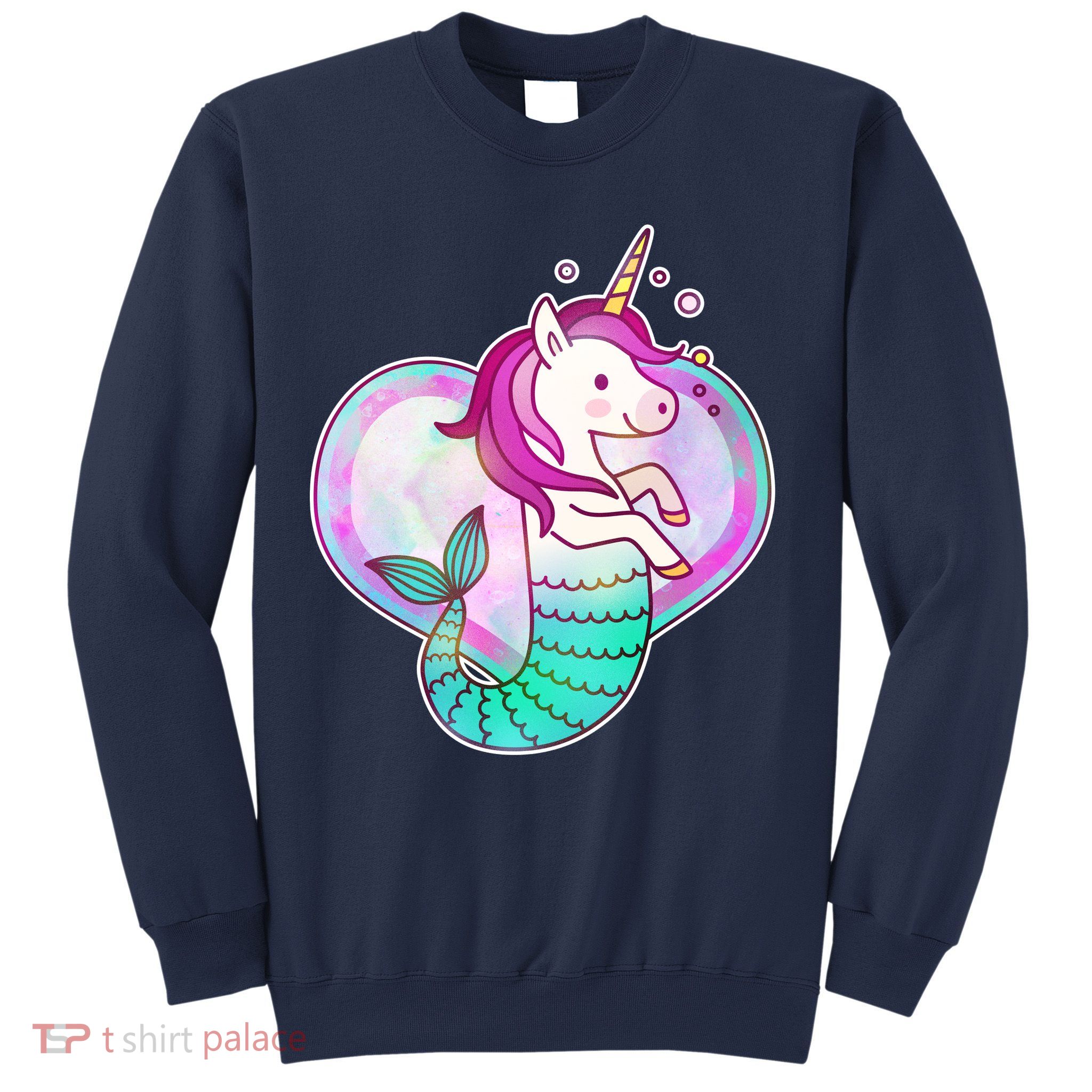 Cute Unicorn Mermaid Heart Sweatshirt