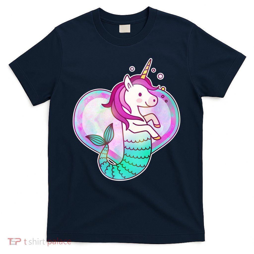 Cute Unicorn Mermaid Heart T-Shirt