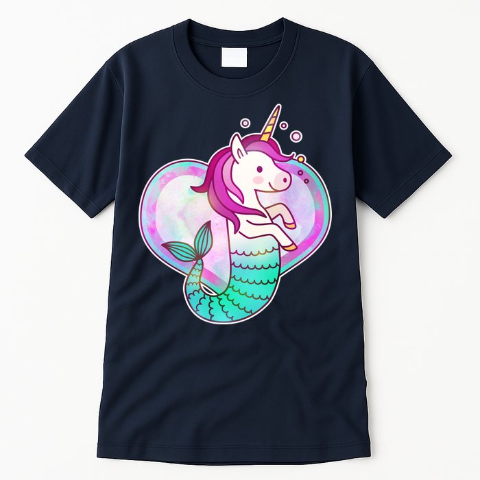 Cute Unicorn Mermaid Heart Tall T-Shirt