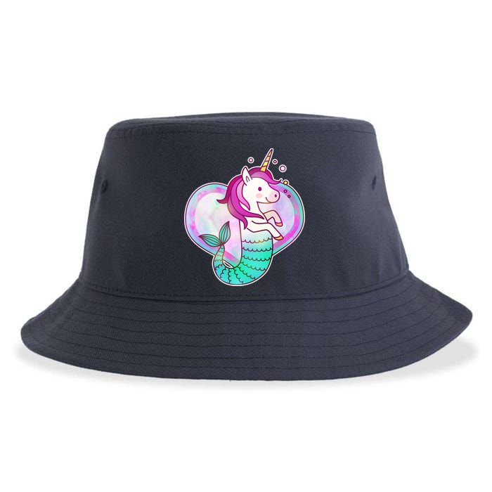 Cute Unicorn Mermaid Heart Sustainable Bucket Hat