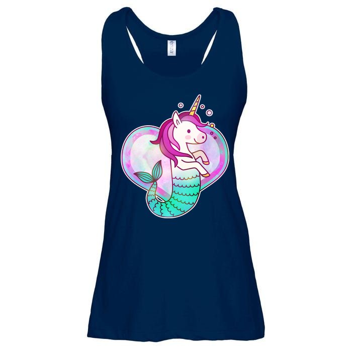 Cute Unicorn Mermaid Heart Ladies Essential Flowy Tank