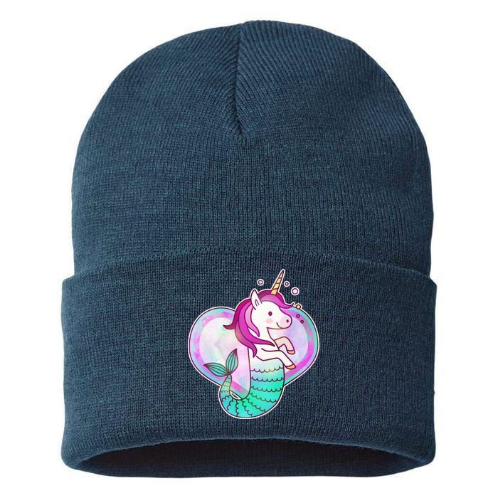 Cute Unicorn Mermaid Heart Sustainable Knit Beanie