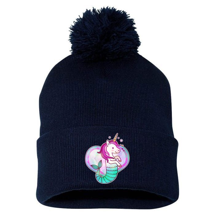 Cute Unicorn Mermaid Heart Pom Pom 12in Knit Beanie