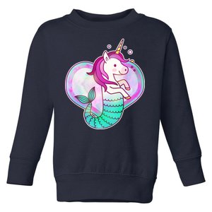 Cute Unicorn Mermaid Heart Toddler Sweatshirt