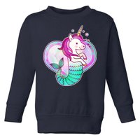 Cute Unicorn Mermaid Heart Toddler Sweatshirt