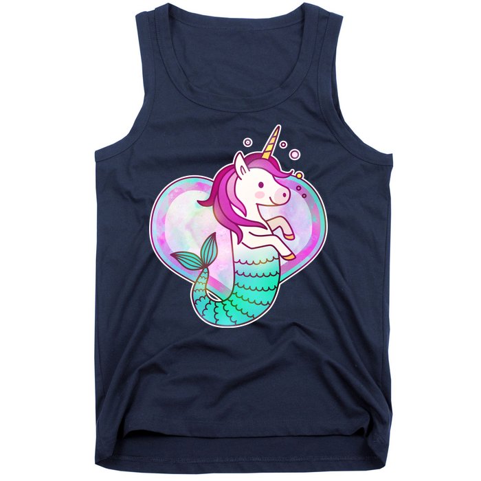 Cute Unicorn Mermaid Heart Tank Top