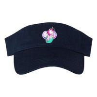 Cute Unicorn Mermaid Heart Valucap Bio-Washed Visor