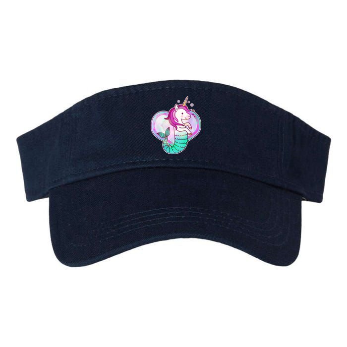 Cute Unicorn Mermaid Heart Valucap Bio-Washed Visor