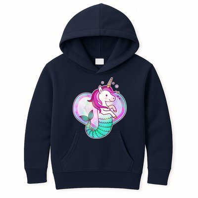 Cute Unicorn Mermaid Heart Kids Hoodie