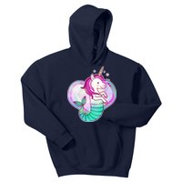 Cute Unicorn Mermaid Heart Kids Hoodie