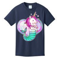 Cute Unicorn Mermaid Heart Kids T-Shirt