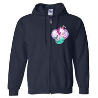 Cute Unicorn Mermaid Heart Full Zip Hoodie