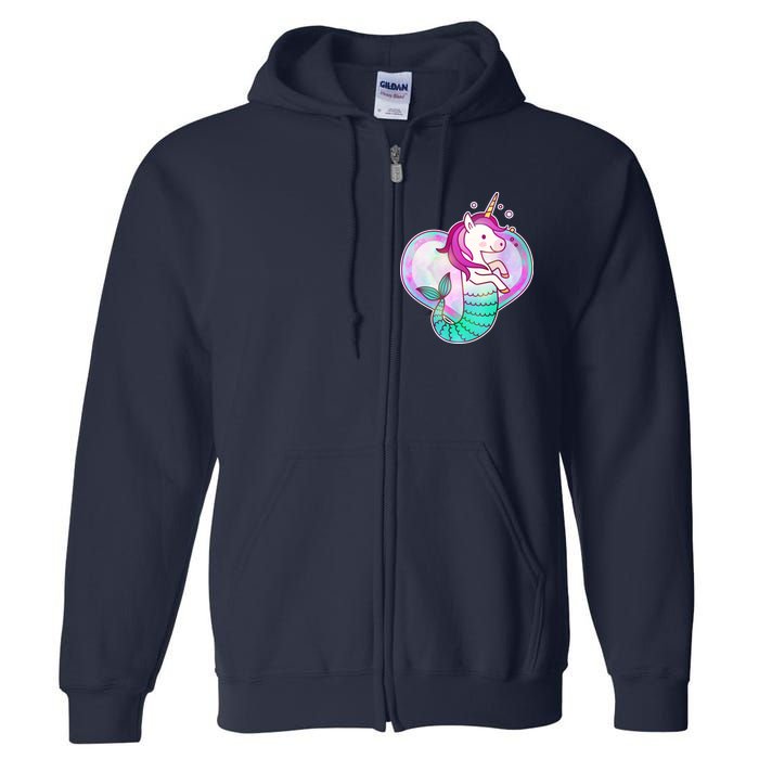 Cute Unicorn Mermaid Heart Full Zip Hoodie