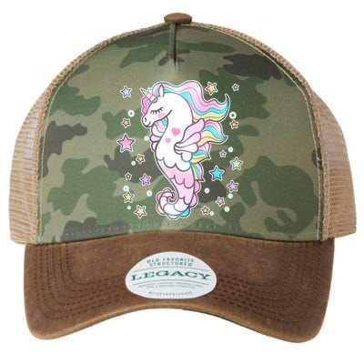 Cute Unicorn Seahorse Uni-Maid Legacy Tie Dye Trucker Hat