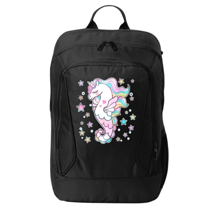 Cute Unicorn Seahorse Uni-Maid City Backpack