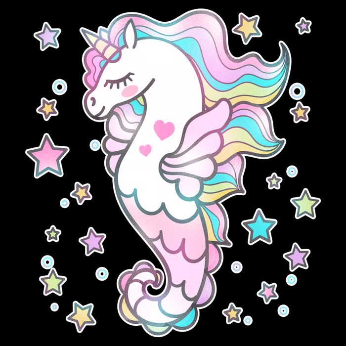 Cute Unicorn Seahorse Uni-Maid City Backpack