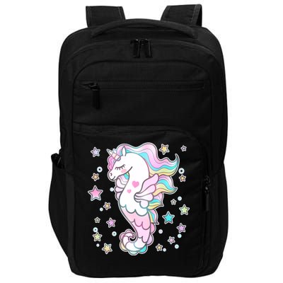 Cute Unicorn Seahorse Uni-Maid Impact Tech Backpack