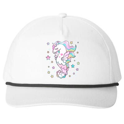 Cute Unicorn Seahorse Uni-Maid Snapback Five-Panel Rope Hat