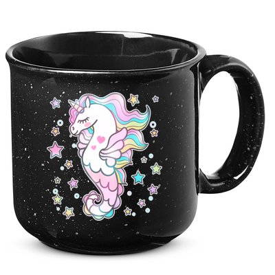 Cute Unicorn Seahorse Uni-Maid 15oz Campfire Ceramic Mug