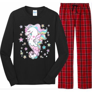 Cute Unicorn Seahorse Uni-Maid Long Sleeve Pajama Set