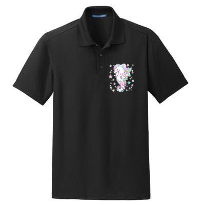 Cute Unicorn Seahorse Uni-Maid Dry Zone Grid Polo