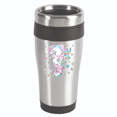 Cute Unicorn Seahorse Uni-Maid 16oz Travel Tumbler