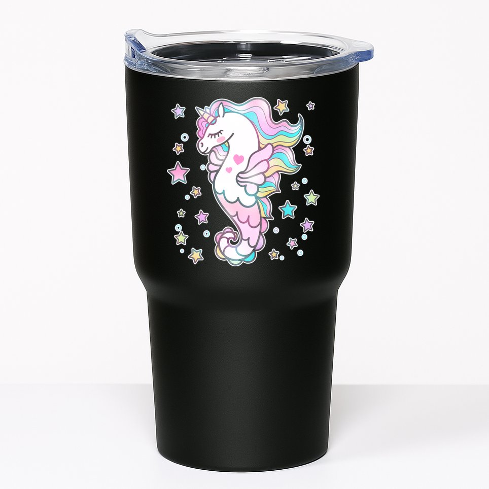 Cute Unicorn Seahorse Uni-Maid Tumbler