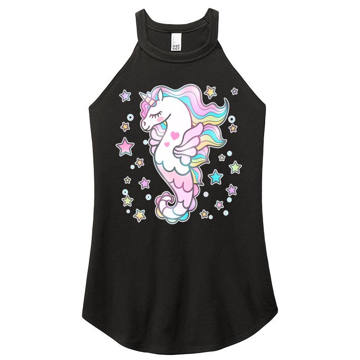 Cute Unicorn Seahorse Uni-Maid Women's Perfect Tri Rocker Tank