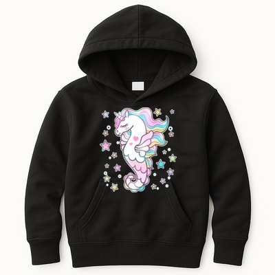 Cute Unicorn Seahorse Uni-Maid Kids Hoodie