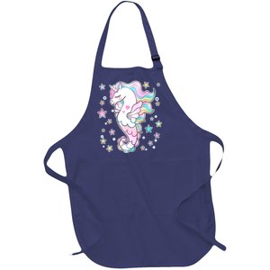 Cute Unicorn Seahorse Uni-Maid Full-Length Apron With Pockets